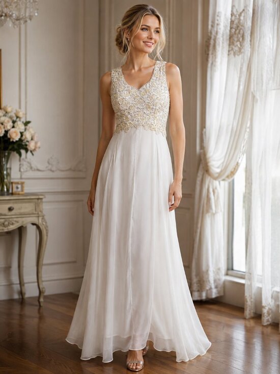 Forever Yours Dresses & Skirts - Forever Yours Ivory Beaded Lace Chiffon Wedding Gown Bridal Dress